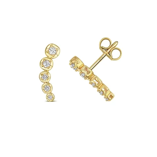 Diamond Drop Earrings Yellow Gold 0.20ct